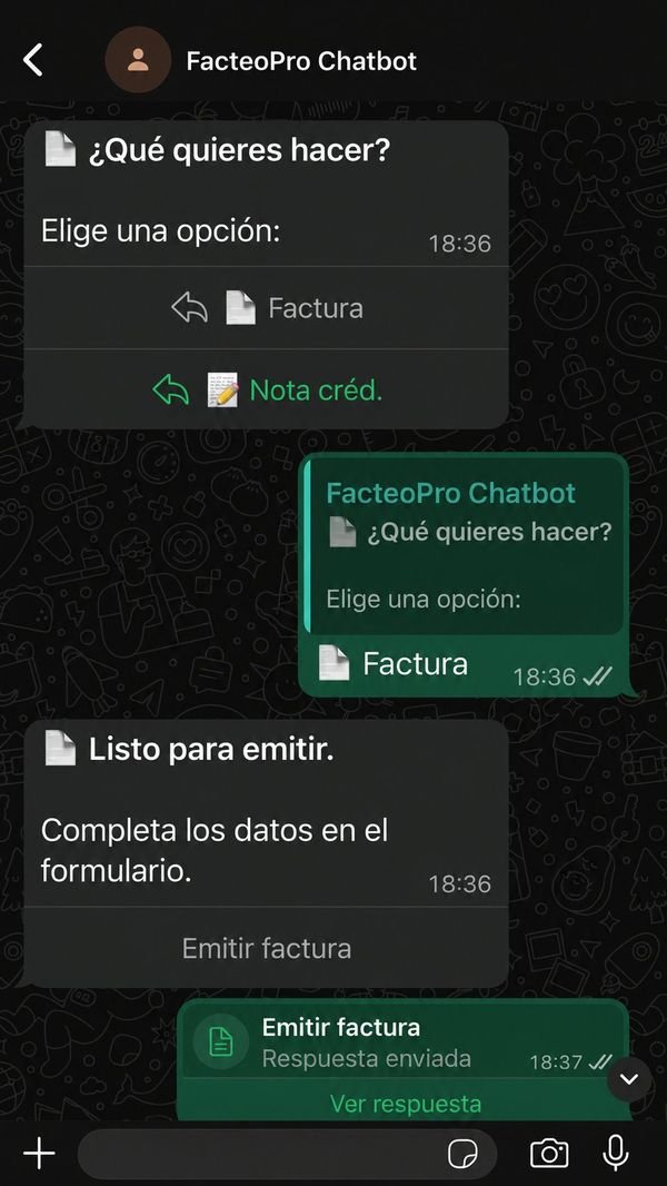 El sistema confirma los datos y queda listo para emitir la factura desde WhatsApp